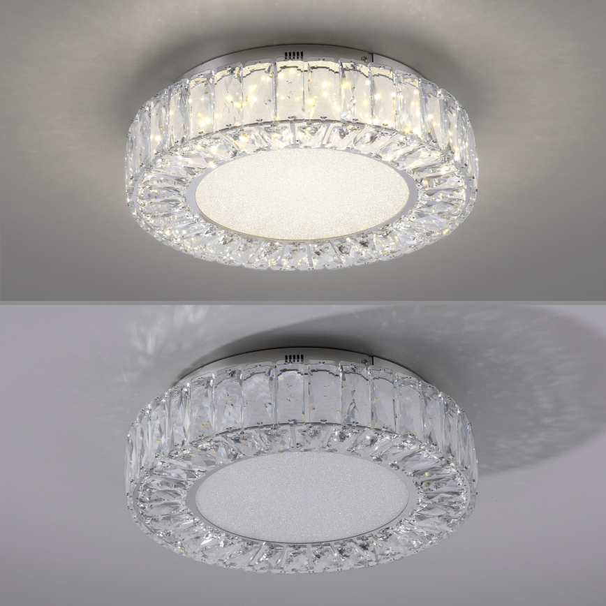 JUST LIGHT. 15221-17 - LED ceiling light KULUNKA LED/32W/230V Ø 37 cm polished chrome