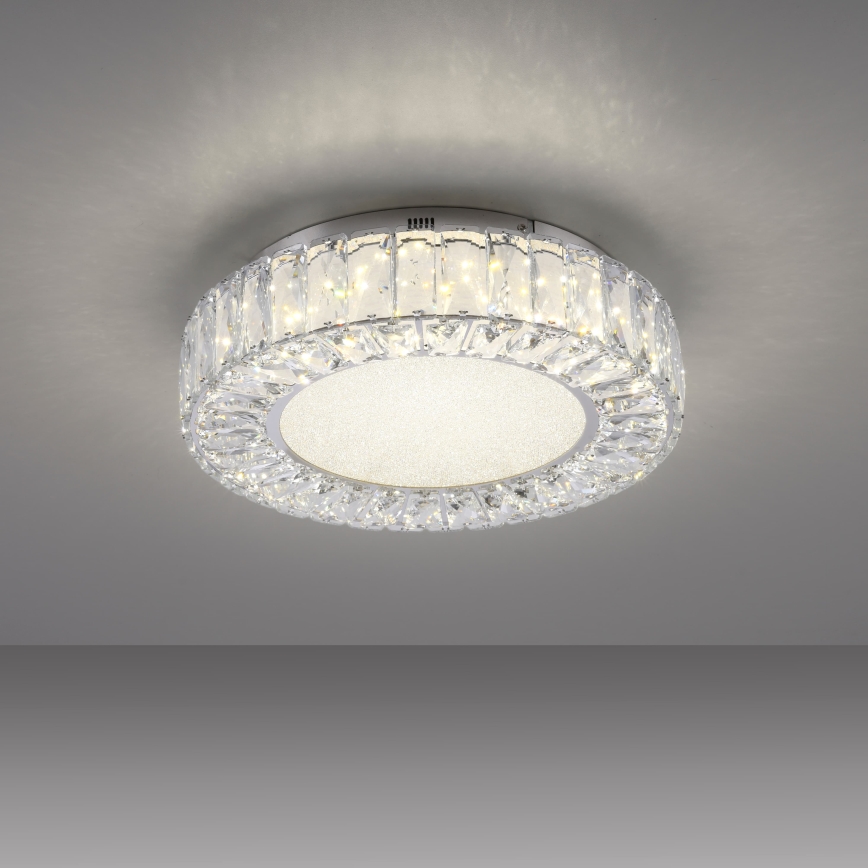 JUST LIGHT. 15221-17 - LED ceiling light KULUNKA LED/32W/230V Ø 37 cm polished chrome