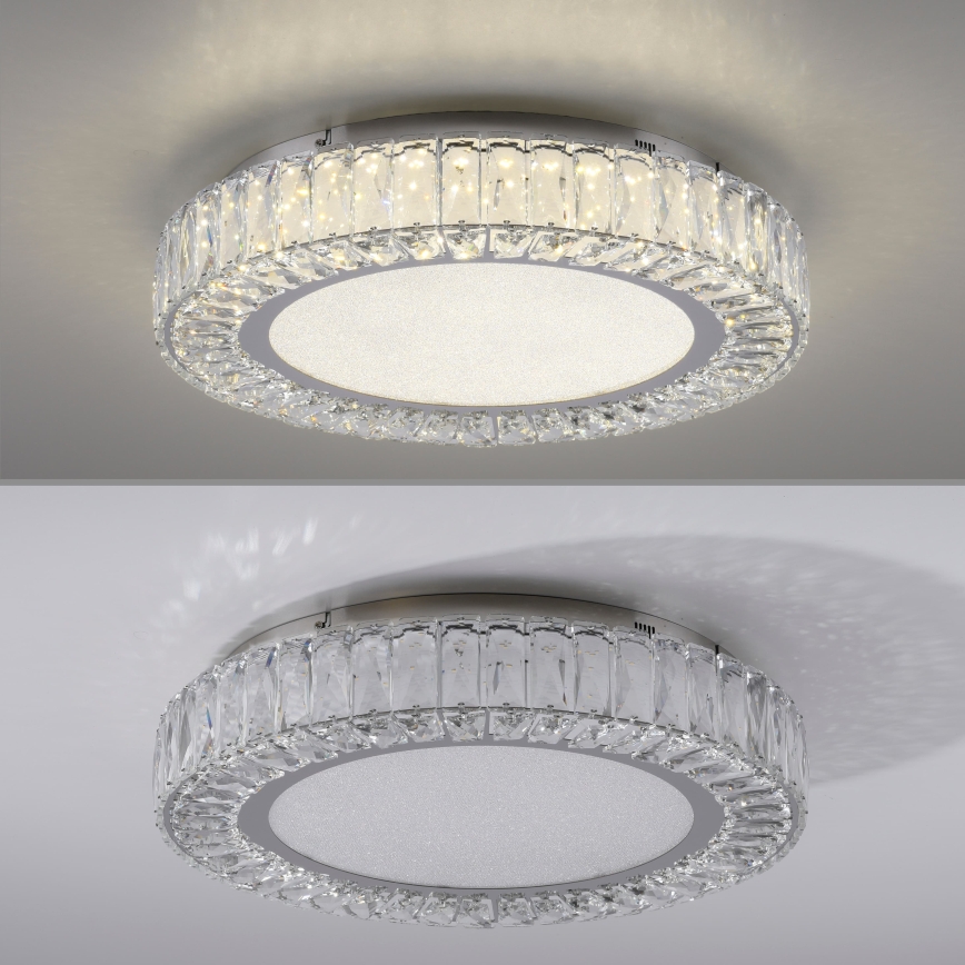 JUST LIGHT. 15222-17 - LED ceiling light KULUNKA LED/46W/230V Ø 50 cm polished chrome