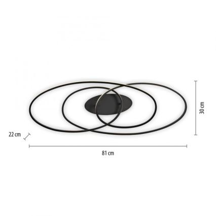 JUST LIGHT. 15321-18 - LED Ceiling light LUMACA LED/33W/230V black