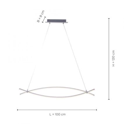 JUST LIGHT. 15382-55 - LED Chandelier on a string MAJA 2xLED/8,4W/230V matte chrome