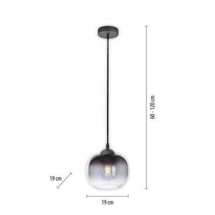 JUST LIGHT. 15420-18 - Chandelier on a string ZEA 1xE27/25W/230V black
