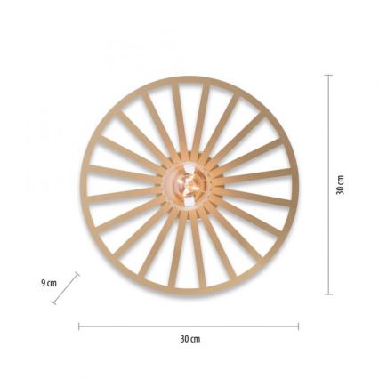 JUST LIGHT. 15635-60 - Ceiling light SPIKE 1xE27/40W/230V d. 30 cm brass