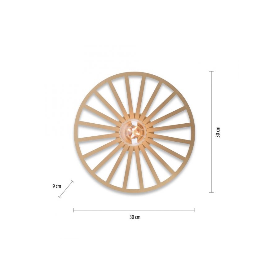 JUST LIGHT. 15635-60 - Ceiling light SPIKE 1xE27/40W/230V d. 30 cm brass