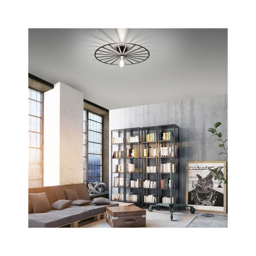 JUST LIGHT. 15636-18 - Ceiling light SPIKE 1xE27/40W/230V d. 50 cm black