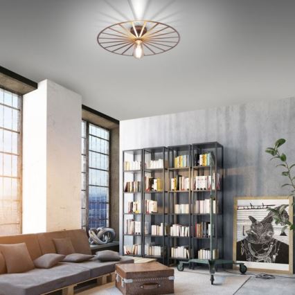 JUST LIGHT. 15636-60 - Ceiling light SPIKE 1xE27/40W/230V d. 50 cm brass