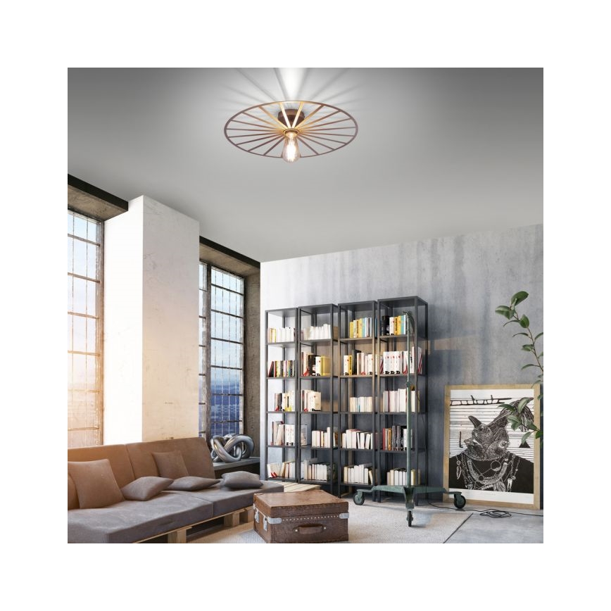 JUST LIGHT. 15636-60 - Ceiling light SPIKE 1xE27/40W/230V d. 50 cm brass