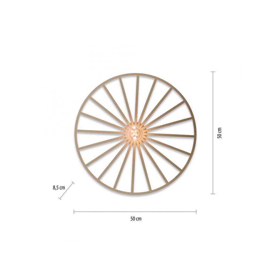 JUST LIGHT. 15636-60 - Ceiling light SPIKE 1xE27/40W/230V d. 50 cm brass
