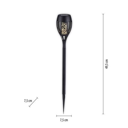 JUST LIGHT. 19106-18-3 - SET 3x LED Solar light FACKEL LED/0,24W/3,7V IP44 black