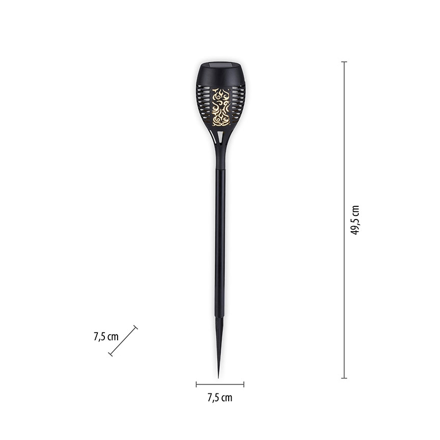 JUST LIGHT. 19106-18-3 - SET 3x LED Solar light FACKEL LED/0,24W/3,7V IP44 black