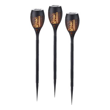 JUST LIGHT. 19106-18-3 - SET 3x LED Solar light FACKEL LED/0,24W/3,7V IP44 black