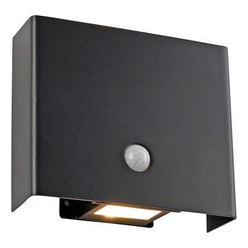 JUST LIGHT. 19471-18 - LED Outdoor wall light with a sensor AMIN 2xLED/1,25W/3,7V 4400mAh IP44 black