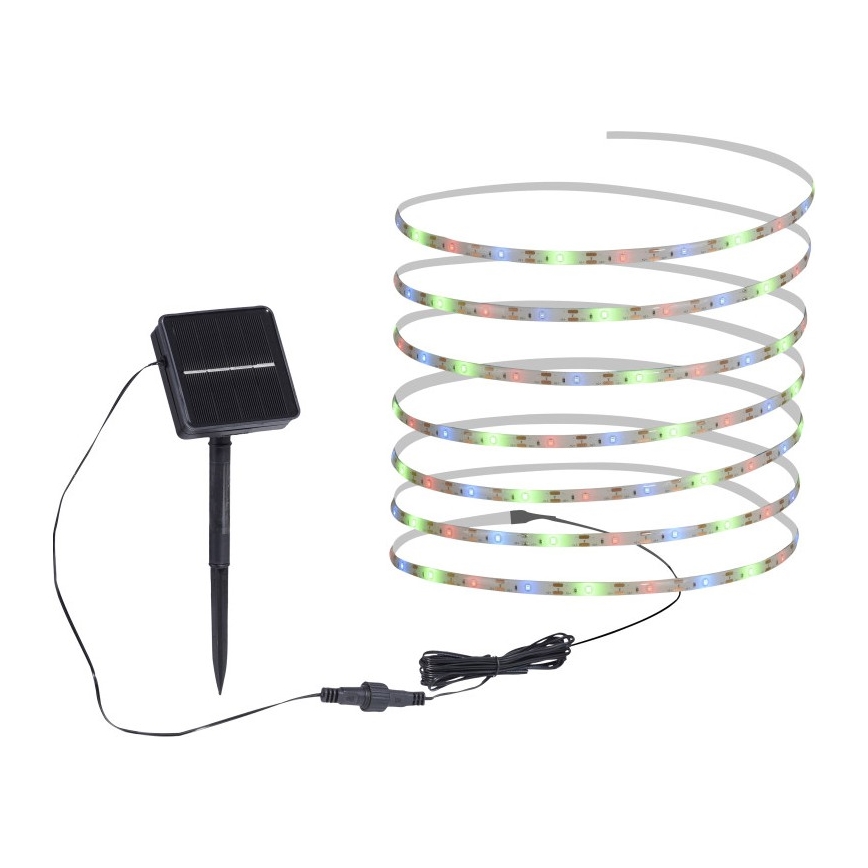 JUST LIGHT. 19971-18 - RGB LED Solar Strip TEANIA LED/3.7V 5 m 1200 mAh IP44 Black