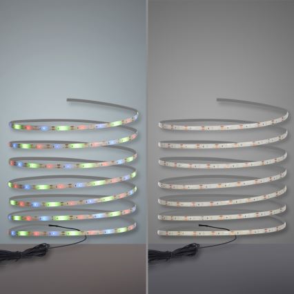 JUST LIGHT. 19971-18 - RGB LED Solar Strip TEANIA LED/3.7V 5 m 1200 mAh IP44 Black