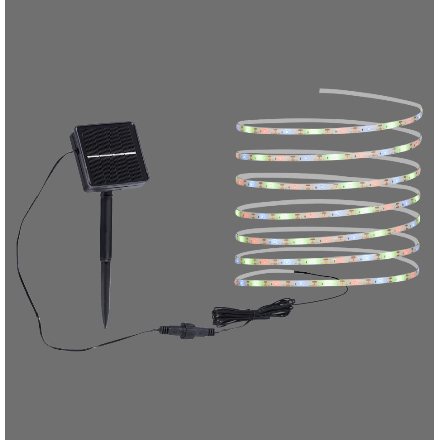 JUST LIGHT. 19971-18 - RGB LED Solar Strip TEANIA LED/3.7V 5 m 1200 mAh IP44 Black