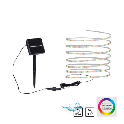 JUST LIGHT. 19971-18 - RGB LED Solar Strip TEANIA LED/3.7V 5 m 1200 mAh IP44 Black