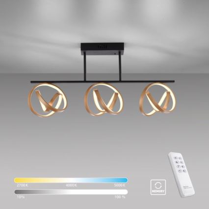JUST LIGHT. 6245-18 - LED Dimmable surface-mounted chandelier LOOP 3xLED/11W/230V 2700-5000K + remote control