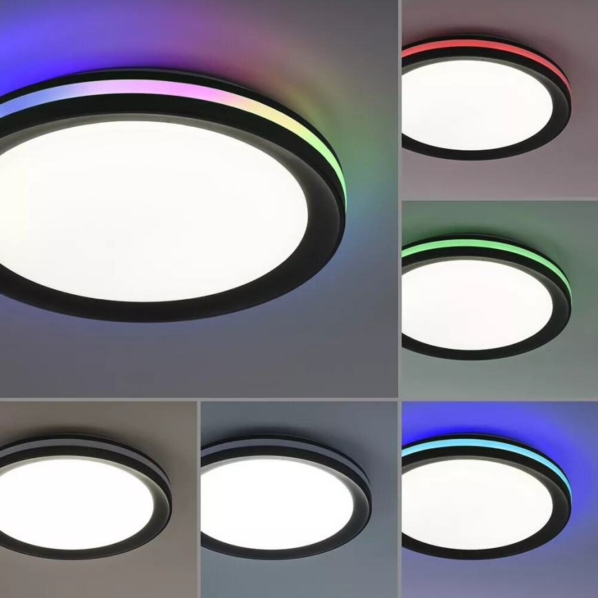 JUST LIGHT. 7509018 - LED RGBW Dimmable ceiling light GANGES LED/24W/230V 2700-5000K + remote control