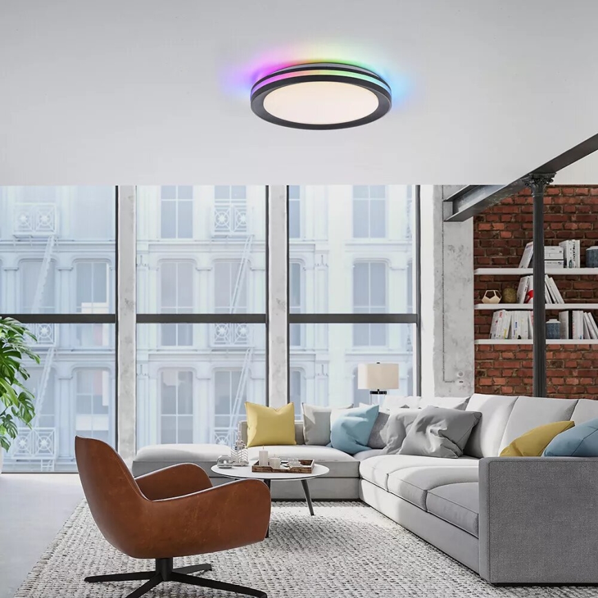 JUST LIGHT. 7509018 - LED RGBW Dimmable ceiling light GANGES LED/24W/230V 2700-5000K + remote control