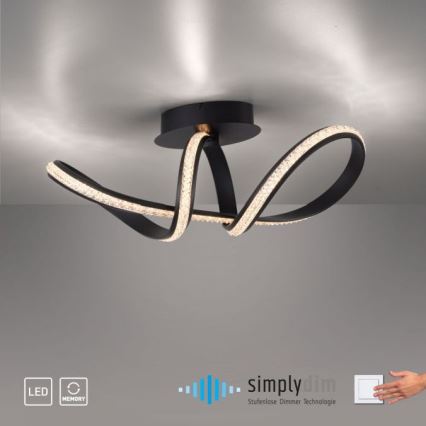 JUST LIGHT. 8475-18 - LED Dimmable surface-mounted chandelier BRILLA LED/29W/230V black