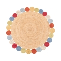 JUTA Natural Round Rug 120 cm - Vibrant Multicolored