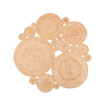 JUTA Natural Round Rug, 140 cm, Beige