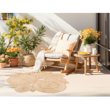 JUTA Natural Round Rug, 140 cm, Beige