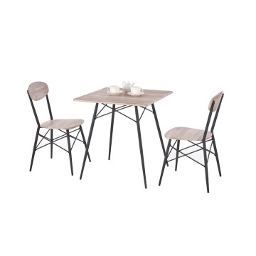 KABIR Dining Set 70x70 cm Oak/Black