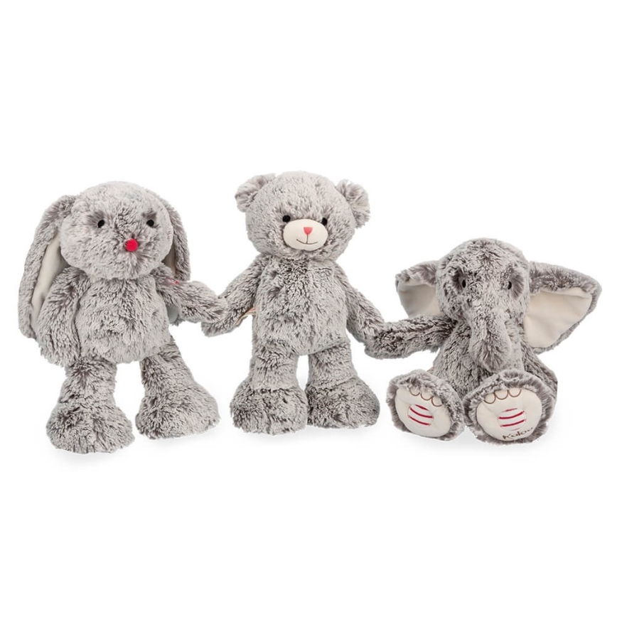 Kaloo - Plush toy with melody ROUGE bear