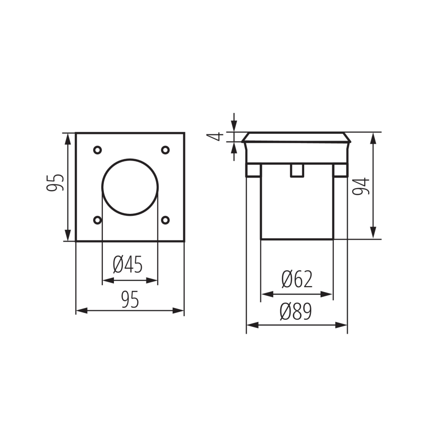 LED outdoor drive-over luminaire GORDO LED/1W/230V 9.5x9.5 cm IP67 stainless steel