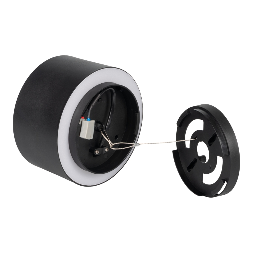 SONOR LED spotlight LED/12W/230V 3000/4000/5700K + LED/1.5W 2200K, Ø 14 cm, black