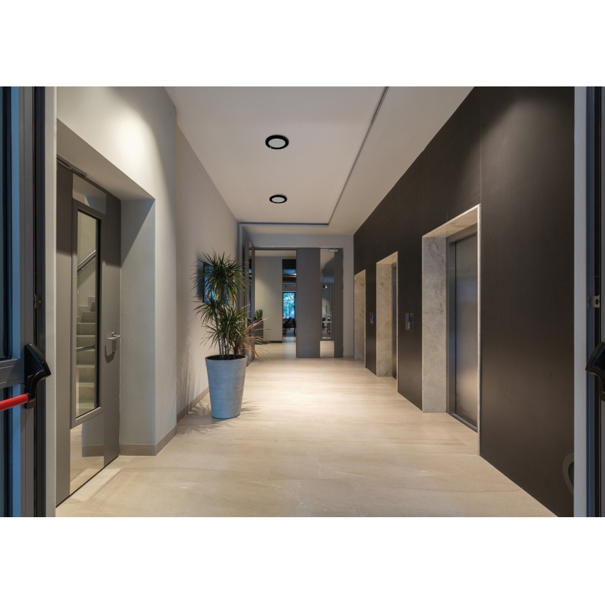 LED Ceiling/recessed light with motion sensor 2in1 ERGA LED/17W/230V 3000/4000/6500K black