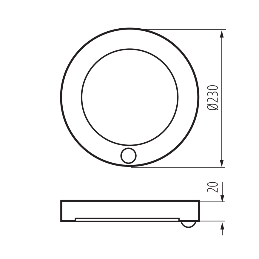 LED Ceiling/recessed light with motion sensor 2in1 ERGA LED/17W/230V 3000/4000/6500K black