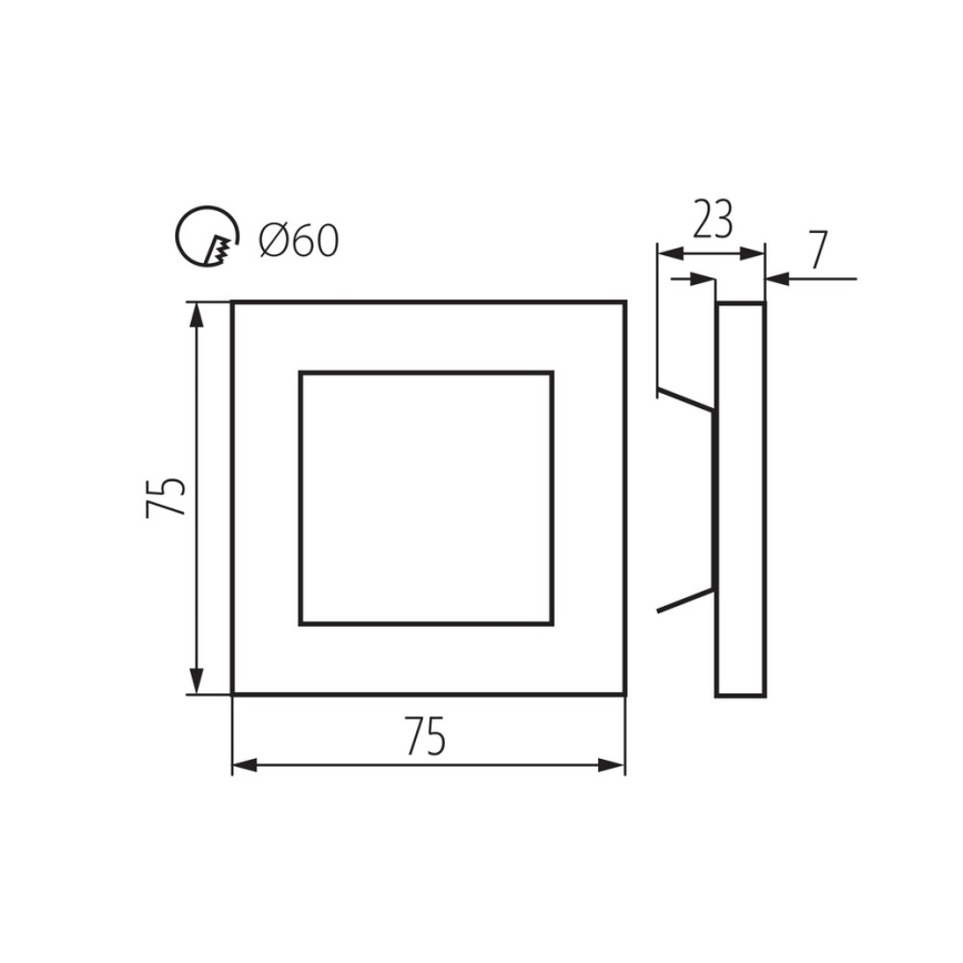 LED wall-mounted staircase light APUS LED/0.8W/12V 4000K including mounting box
