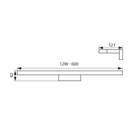 LED Bathroom mirror lighting ASTEN LED/12W/230V IP44 shiny chrome