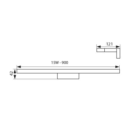 LED Bathroom mirror lighting ASTEN LED/15W/230V IP44 black