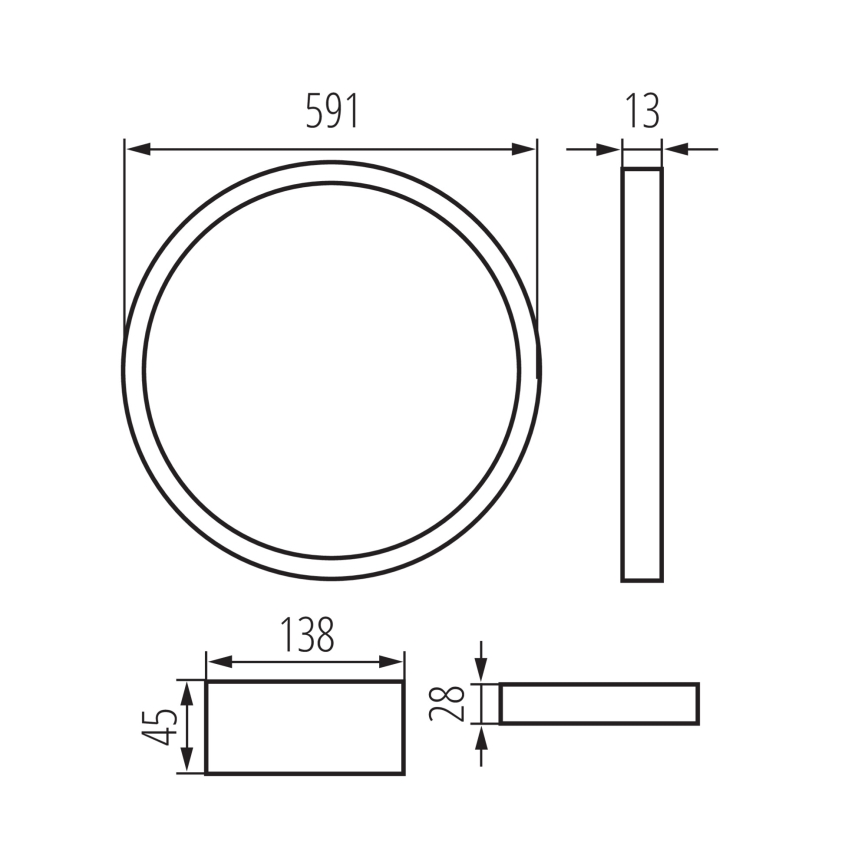LED Recessed frame AVAR LED/40W/230V 4000K d. 59 cm