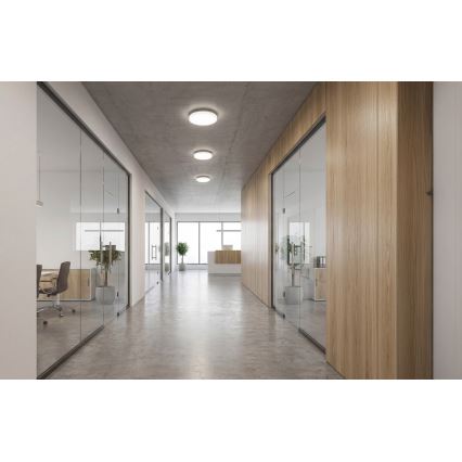 VARSO LED ceiling light with motion and dusk sensor, 22/30W, 230V, 3000/4000/6500K, Ø 33 cm, IP54