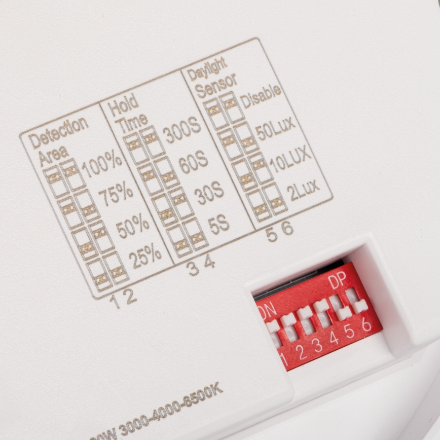 VARSO LED ceiling light with motion and dusk sensor, 22/30W, 230V, 3000/4000/6500K, Ø 33 cm, IP54