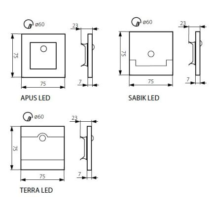LED Staircase light with sensor APUS LED/0,8W/12V