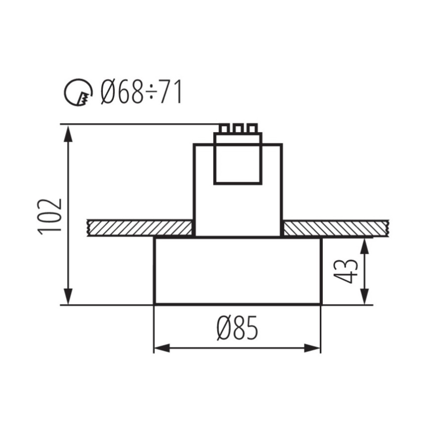 Recessed light MINI RITI 1xGU10/25W/230V black/white