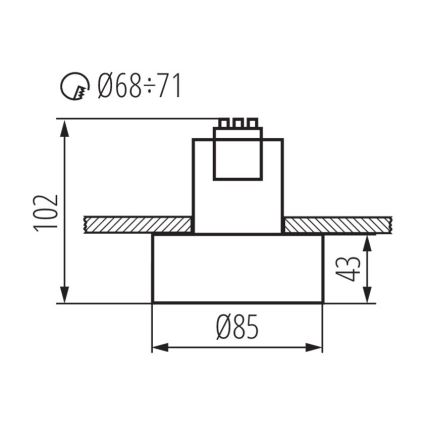 Recessed light MINI RITI 1xGU10/25W/230V black