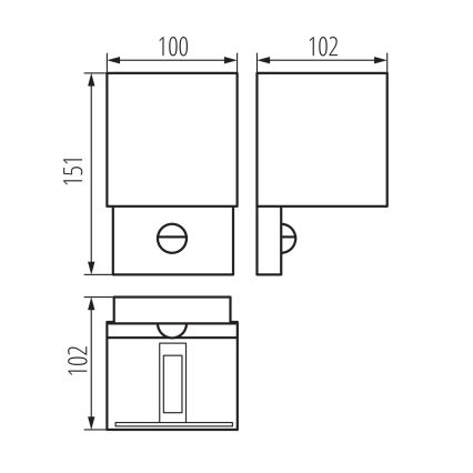 REKA LED/7W/230V IP54 Outdoor Wall Light with Motion and Dusk Sensor, Anthracite, Square