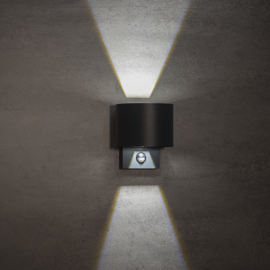 REKA LED Outdoor Wall Light with Motion and Dusk Sensor, 7W, 230V, IP54, Anthracite, Round