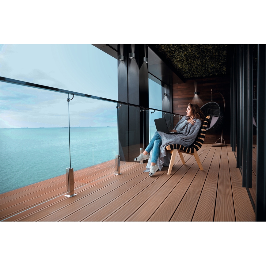 REKA LED Outdoor Wall Light with Motion and Dusk Sensor, 7W, 230V, IP54, Anthracite, Round