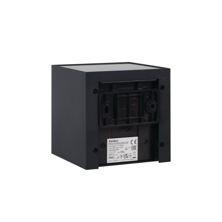 LED Solar Wall Light with Sensor REKA LED/3W/3,7V 1800 mAh 3000/4000/6500K IP65 Black