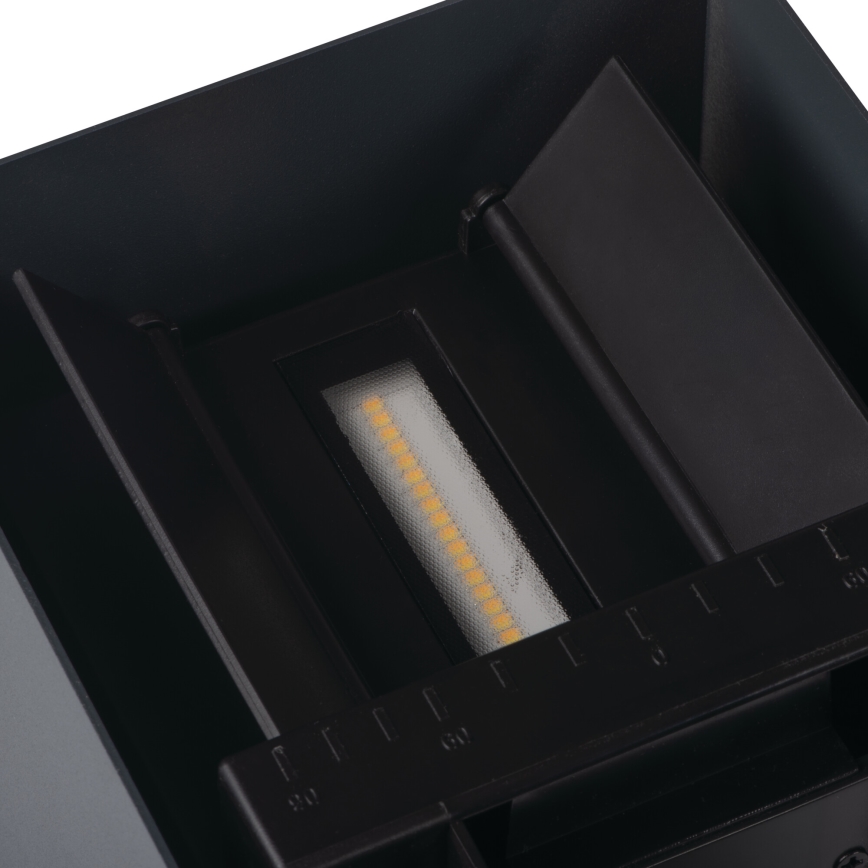 REKA LED Solar Wall Light with Sensor, 6W / 3.7V, 1800 mAh, 3000/4000/6500 K, IP65, Black