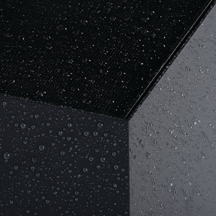 REKA LED Solar Wall Light with Sensor, 6W / 3.7V, 1800 mAh, 3000/4000/6500 K, IP65, Black