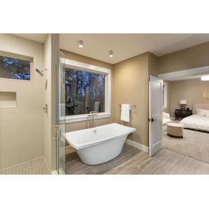 Bathroom ceiling light SANI 1xGU10/10W/230V IP44 matte chrome