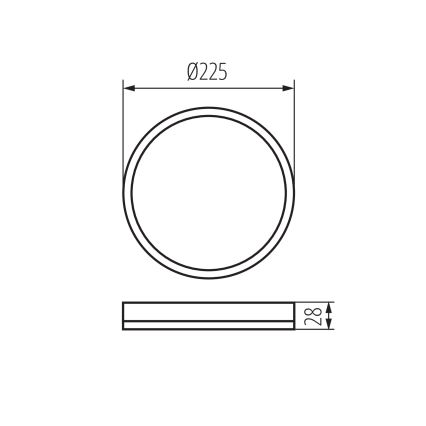 LED Ceiling Light AZPO, 11.8W, 230V, 3000K/4000K/6000K, Ø 22.5 cm, IP54, Black